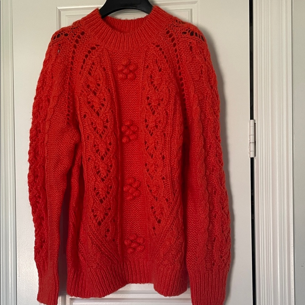 J. Crew Orange Cable Knit  Sweater